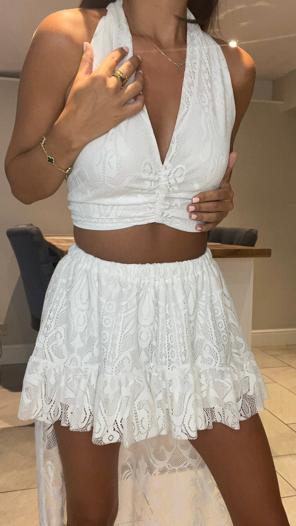 Ivory Lace Crop & Gypsy Skirt